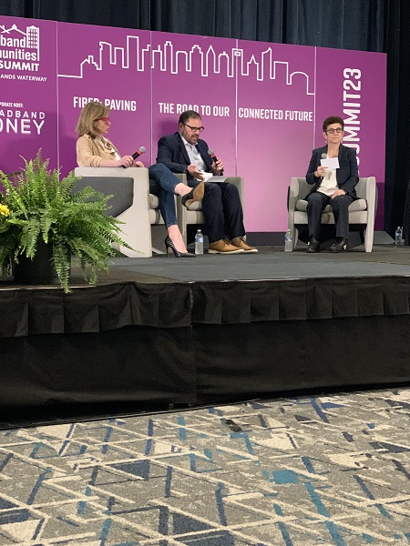 Gigi Sohn on BC Summit 2023 stage