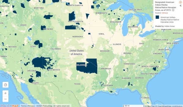 Center for Indian Country Development tribal area map screenshot