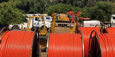 California middle mile fiber spools