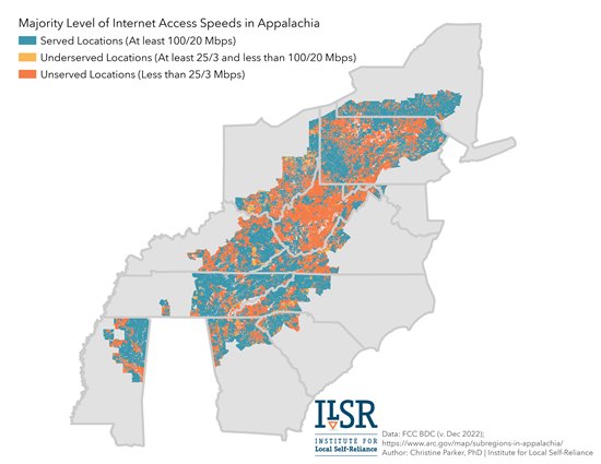 Appalachia heat map from ILSR
