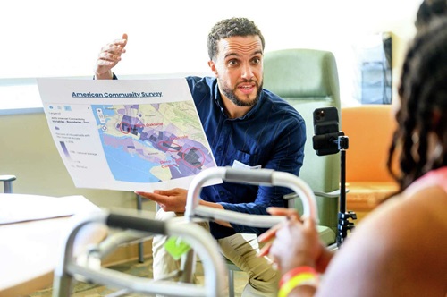 OaklandUndivided Exec Dir Patrick Messac shows resident map