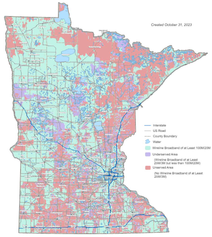 Minnesota Broadband map 
