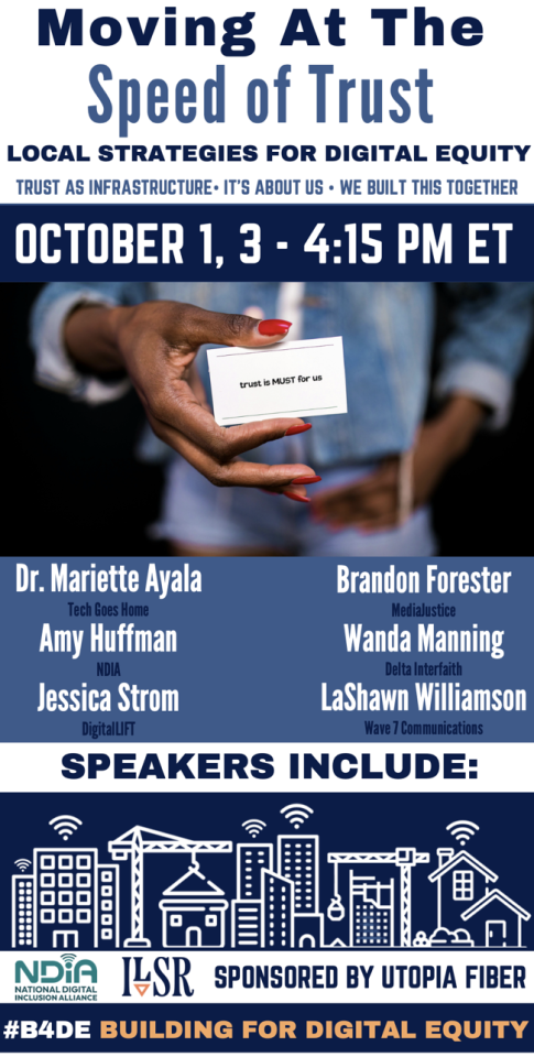 Moving at Speed of Trust flyer that shows names of guests