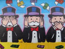 Mr. Monopoly sees no evil, hears no evil, speaks no evil