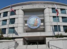 The front entrance of the California Public Utilities Commission building