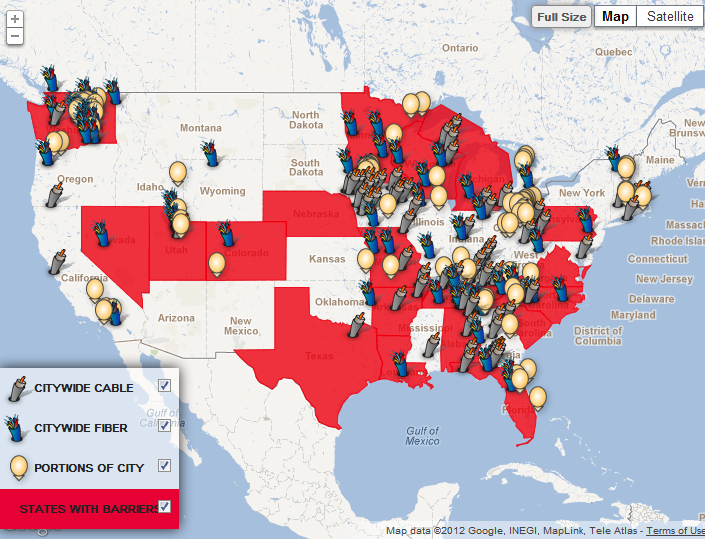 New Community Broadband Map Screenshot